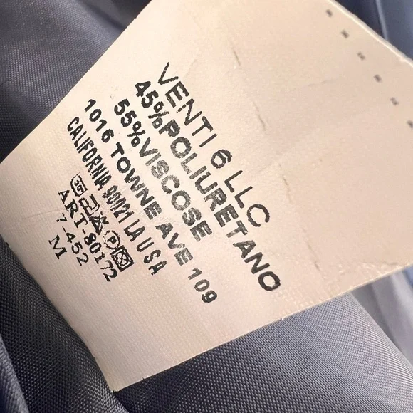 Venti6 Women’s Italian Vegan Leather Blue Blazer Jacket NWT! - Picture 3 of 6